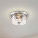 Flush Mount Nuvo 60-7190 Bransel - 2 Light - Flush Mount Fixture - Brushed Nickel Finish with Clear Seeded Glass Nuvo