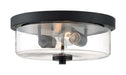 Flush Mount Nuvo 60-7268 Sommerset - 2 Light - Flush Mount Fixture - Matte Black Finish with Clear Glass Nuvo