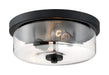 Flush Mount Nuvo 60-7268 Sommerset - 2 Light - Flush Mount Fixture - Matte Black Finish with Clear Glass Nuvo