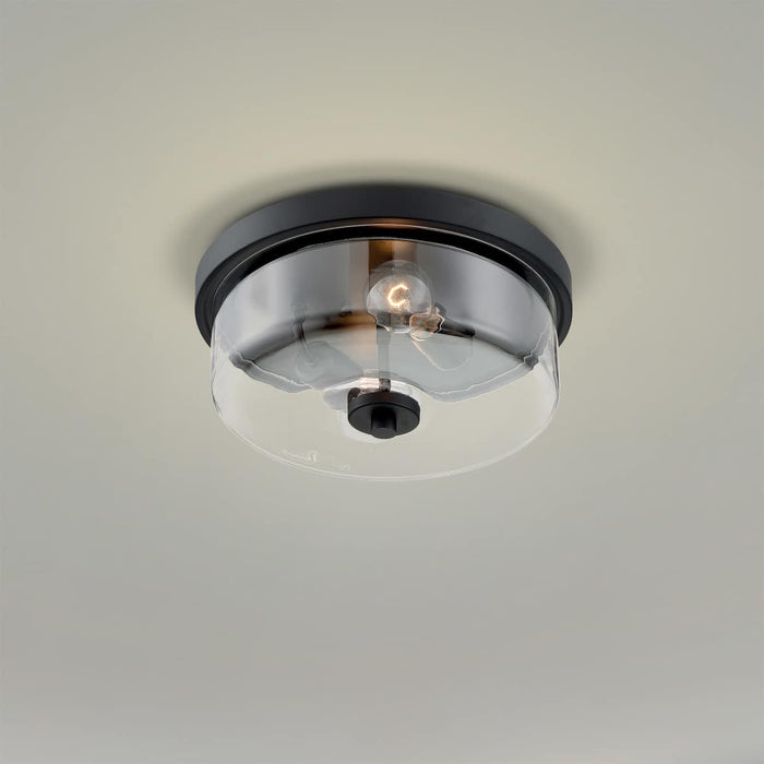 Flush Mount Nuvo 60-7268 Sommerset - 2 Light - Flush Mount Fixture - Matte Black Finish with Clear Glass Nuvo