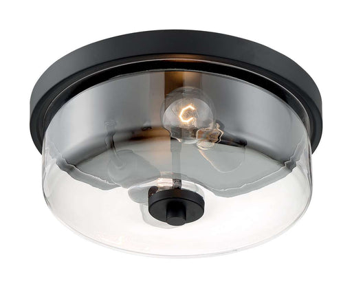 Flush Mount Nuvo 60-7268 Sommerset - 2 Light - Flush Mount Fixture - Matte Black Finish with Clear Glass Nuvo