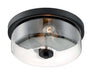 Flush Mount Nuvo 60-7268 Sommerset - 2 Light - Flush Mount Fixture - Matte Black Finish with Clear Glass Nuvo