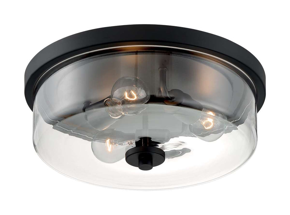 Flush Mount Nuvo 60-7269 Sommerset - 3 Light - Flush Mount Fixture - Matte Black Finish with Clear Glass Nuvo