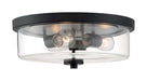 Flush Mount Nuvo 60-7269 Sommerset - 3 Light - Flush Mount Fixture - Matte Black Finish with Clear Glass Nuvo