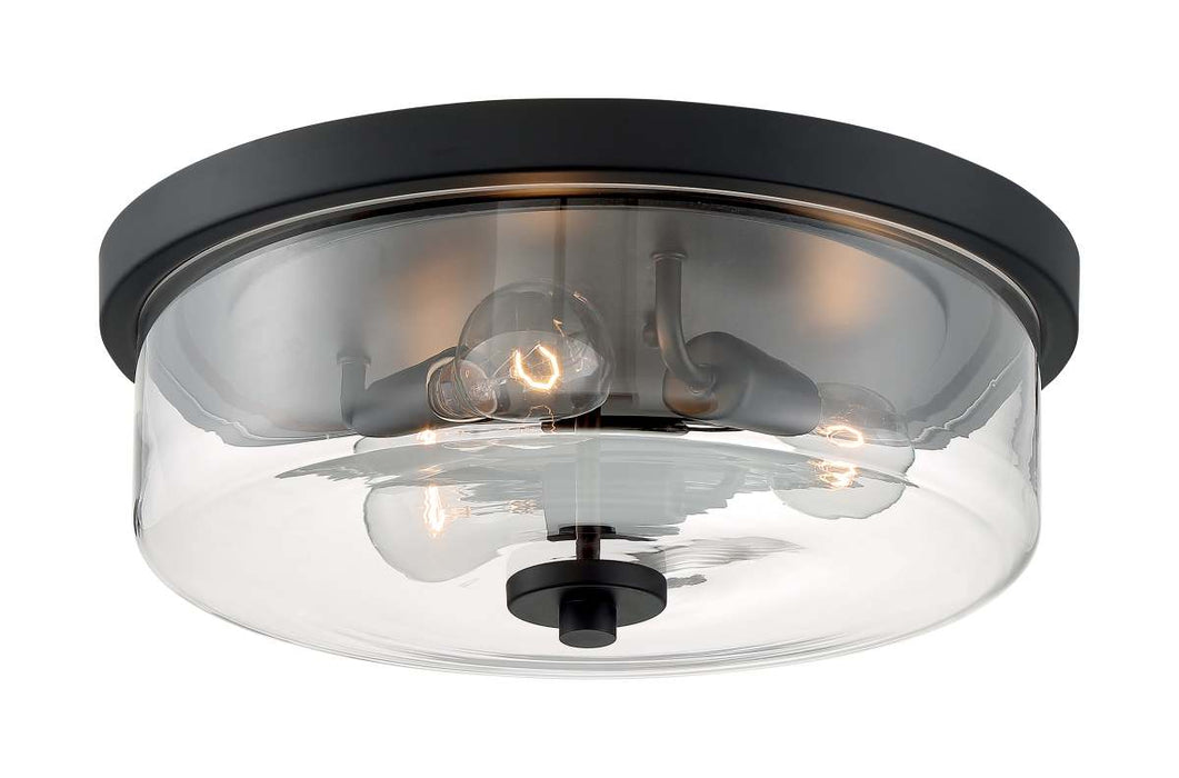 Flush Mount Nuvo 60-7269 Sommerset - 3 Light - Flush Mount Fixture - Matte Black Finish with Clear Glass Nuvo