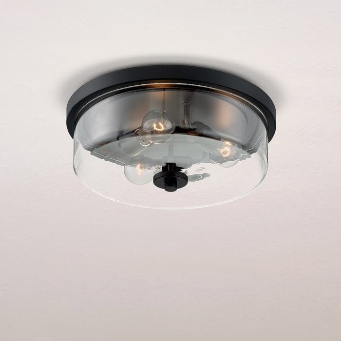 Flush Mount Nuvo 60-7269 Sommerset - 3 Light - Flush Mount Fixture - Matte Black Finish with Clear Glass Nuvo
