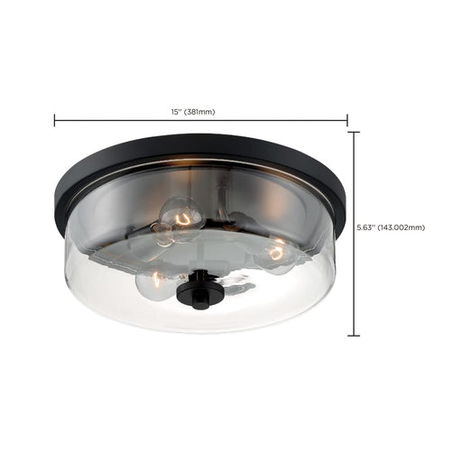 Flush Mount Nuvo 60-7269 Sommerset - 3 Light - Flush Mount Fixture - Matte Black Finish with Clear Glass Nuvo