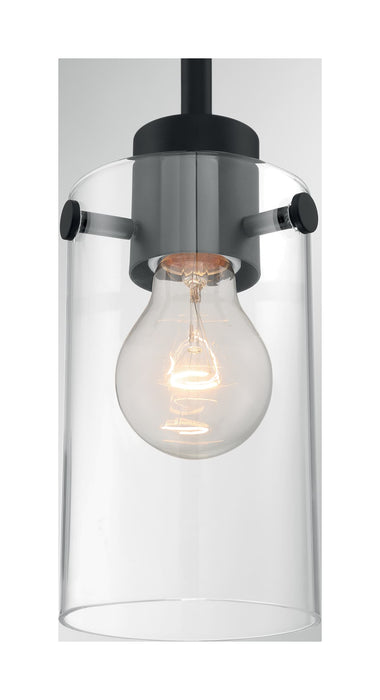 Mini Pendant Nuvo 60-7270 Sommerset - 1 Light - Mini Pendant Fixture - Matte Black Finish with Clear Glass Nuvo