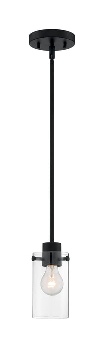 Mini Pendant Nuvo 60-7270 Sommerset - 1 Light - Mini Pendant Fixture - Matte Black Finish with Clear Glass Nuvo