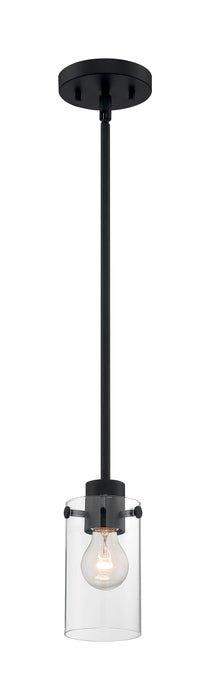 Mini Pendant Nuvo 60-7270 Sommerset - 1 Light - Mini Pendant Fixture - Matte Black Finish with Clear Glass Nuvo