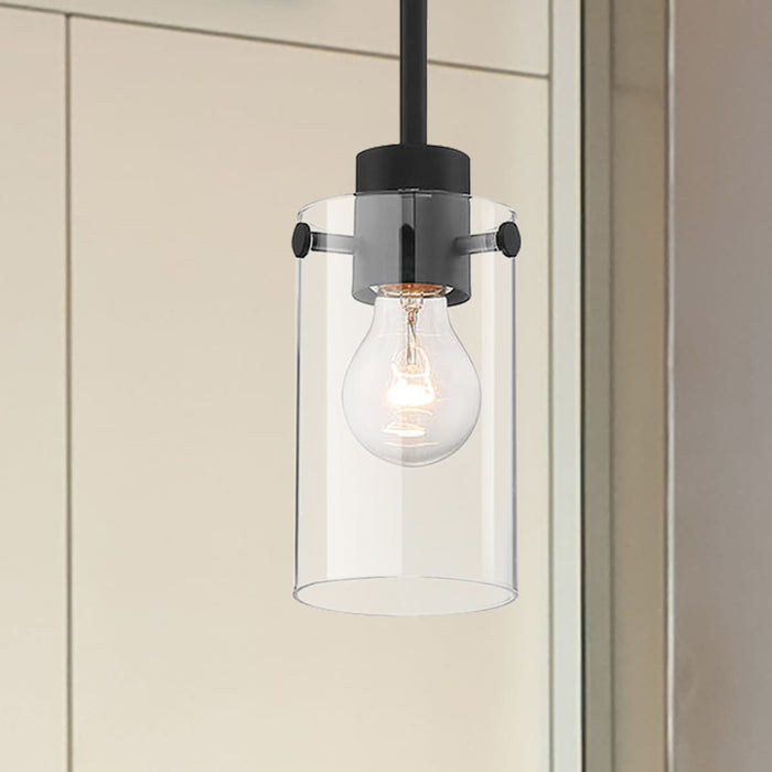 Mini Pendant Nuvo 60-7270 Sommerset - 1 Light - Mini Pendant Fixture - Matte Black Finish with Clear Glass Nuvo