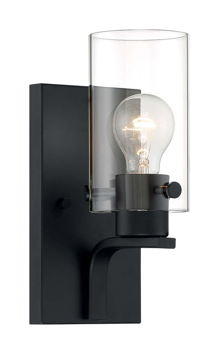 Vanity Nuvo 60-7271 Sommerset - 1 Light - Vanity Fixture - Matte Black Finish with Clear Glass Nuvo
