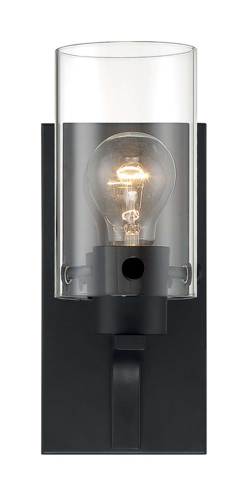 Vanity Nuvo 60-7271 Sommerset - 1 Light - Vanity Fixture - Matte Black Finish with Clear Glass Nuvo