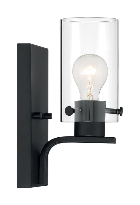 Vanity Nuvo 60-7271 Sommerset - 1 Light - Vanity Fixture - Matte Black Finish with Clear Glass Nuvo