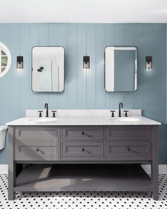 Vanity Nuvo 60-7271 Sommerset - 1 Light - Vanity Fixture - Matte Black Finish with Clear Glass Nuvo