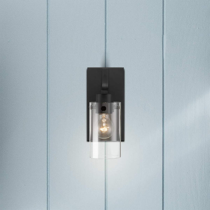 Vanity Nuvo 60-7271 Sommerset - 1 Light - Vanity Fixture - Matte Black Finish with Clear Glass Nuvo