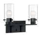 Vanity Nuvo 60-7272 Sommerset - 2 Light - Vanity Fixture - Matte Black Finish with Clear Glass Nuvo