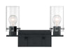 Vanity Nuvo 60-7272 Sommerset - 2 Light - Vanity Fixture - Matte Black Finish with Clear Glass Nuvo