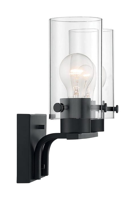 Vanity Nuvo 60-7272 Sommerset - 2 Light - Vanity Fixture - Matte Black Finish with Clear Glass Nuvo