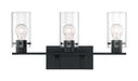 Vanity Nuvo 60-7273 Sommerset - 3 Light - Vanity Fixture - Matte Black Finish with Clear Glass Nuvo