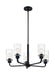 Chandelier Nuvo 60-7275 Sommerset - 5 Light - Chandelier Fixture - Matte Black Finish with Clear Glass Nuvo