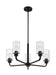 Chandelier Nuvo 60-7275 Sommerset - 5 Light - Chandelier Fixture - Matte Black Finish with Clear Glass Nuvo