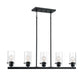 Island Pendant Nuvo 60-7276 Sommerset - 5 Light - Island Pendant Fixture - Matte Black Finish with Clear Glass Nuvo
