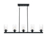 Island Pendant Nuvo 60-7276 Sommerset - 5 Light - Island Pendant Fixture - Matte Black Finish with Clear Glass Nuvo