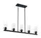 Island Pendant Nuvo 60-7276 Sommerset - 5 Light - Island Pendant Fixture - Matte Black Finish with Clear Glass Nuvo