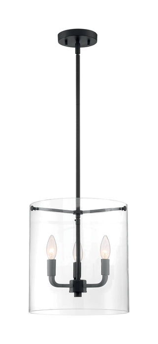 Pendant Nuvo 60-7277 Sommerset - 3 Light - Pendant Fixture - Matte Black Finish with Clear Glass Nuvo