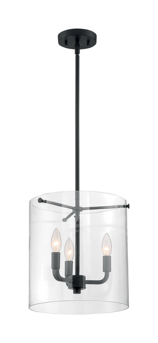 Pendant Nuvo 60-7277 Sommerset - 3 Light - Pendant Fixture - Matte Black Finish with Clear Glass Nuvo