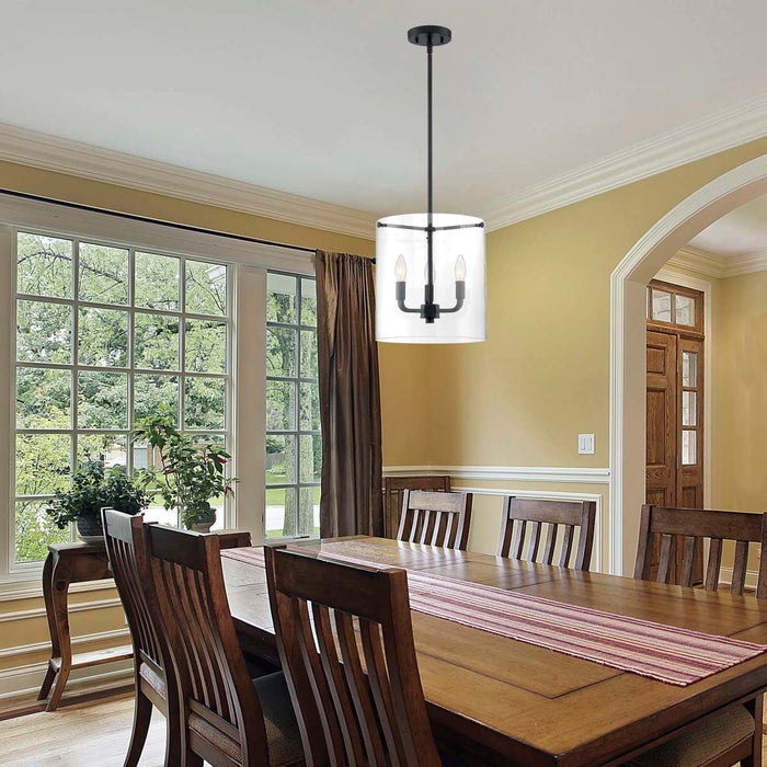 Pendant Nuvo 60-7277 Sommerset - 3 Light - Pendant Fixture - Matte Black Finish with Clear Glass Nuvo