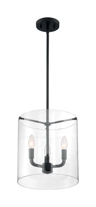 Pendant Nuvo 60-7277 Sommerset - 3 Light - Pendant Fixture - Matte Black Finish with Clear Glass Nuvo