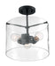 Semi Flush Nuvo 60-7278 Sommerset - 3 Light - Semi-Flush Fixture - Matte Black Finish with Clear Glass Nuvo