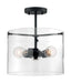 Semi Flush Nuvo 60-7278 Sommerset - 3 Light - Semi-Flush Fixture - Matte Black Finish with Clear Glass Nuvo