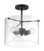 Semi Flush Nuvo 60-7278 Sommerset - 3 Light - Semi-Flush Fixture - Matte Black Finish with Clear Glass Nuvo