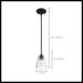 Mini Pendant Nuvo 60-7280 Bransel - 1 Light - Mini Pendant Fixture - Matte Black Finish with Clear Seeded Glass Nuvo