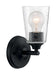 Vanity Nuvo 60-7281 Bransel - 1 Light - Vanity Fixture - Matte Black Finish with Clear Seeded Glass Nuvo