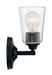 Vanity Nuvo 60-7281 Bransel - 1 Light - Vanity Fixture - Matte Black Finish with Clear Seeded Glass Nuvo