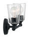 Vanity Nuvo 60-7282 Bransel - 2 Light - Vanity Fixture - Matte Black Finish with Clear Seeded Glass Nuvo