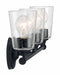 Vanity Nuvo 60-7283 Bransel - 3 Light - Vanity Fixture - Matte Black Finish with Clear Seeded Glass Nuvo
