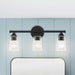 Vanity Nuvo 60-7283 Bransel - 3 Light - Vanity Fixture - Matte Black Finish with Clear Seeded Glass Nuvo