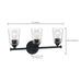 Vanity Nuvo 60-7283 Bransel - 3 Light - Vanity Fixture - Matte Black Finish with Clear Seeded Glass Nuvo