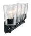 Vanity Nuvo 60-7284 Bransel - 4 Light - Vanity Fixture - Matte Black Finish with Clear Seeded Glass Nuvo