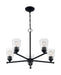 Chandelier Nuvo 60-7285 Bransel - 5 Light - Chandelier Fixture - Matte Black Finish with Clear Seeded Glass Nuvo