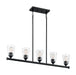 Island Pendant Nuvo 60-7286 Bransel - 5 Light - Island Pendant Fixture - Matte Black Finish with Clear Seeded Glass Nuvo