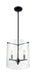 Pendant Nuvo 60-7287 Bransel - 3 Light - Pendant Fixture - Matte Black Finish with Clear Seeded Glass Nuvo