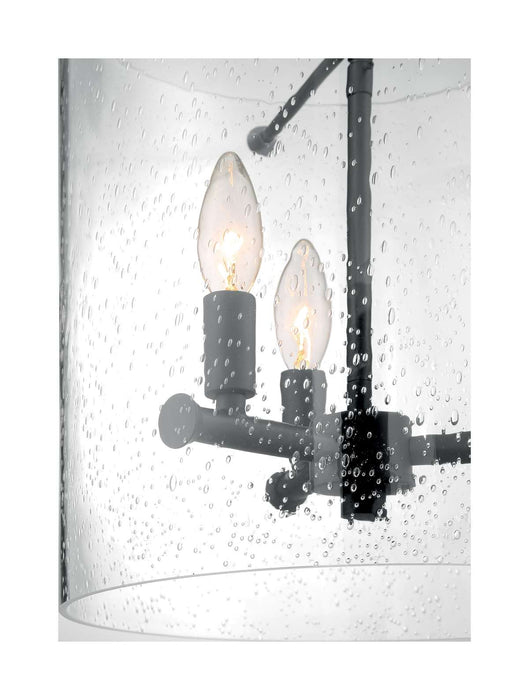 Pendant Nuvo 60-7287 Bransel - 3 Light - Pendant Fixture - Matte Black Finish with Clear Seeded Glass Nuvo