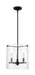 Pendant Nuvo 60-7287 Bransel - 3 Light - Pendant Fixture - Matte Black Finish with Clear Seeded Glass Nuvo
