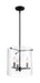 Pendant Nuvo 60-7287 Bransel - 3 Light - Pendant Fixture - Matte Black Finish with Clear Seeded Glass Nuvo